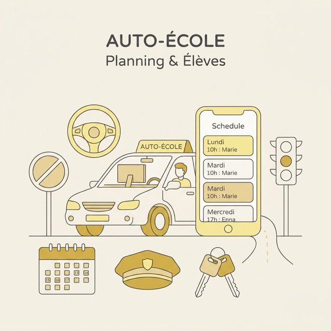 Planning auto-école et gestion des élèves