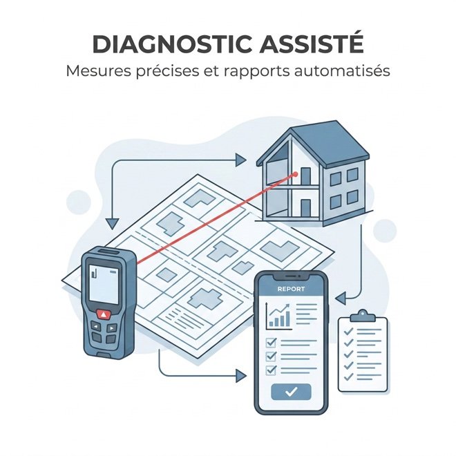 Diagnostic terrain assisté pour géomètre